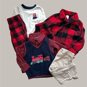 Boys 2T Christmas Outfit and Pajamas Bundle